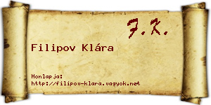 Filipov Klára névjegykártya