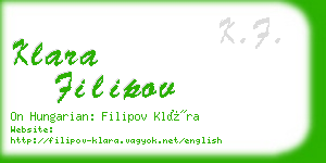 klara filipov business card